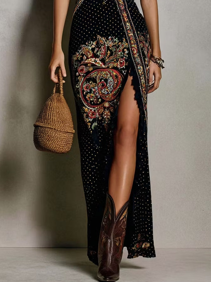 Isabella – Maxikleid im Boho-Stil mit hohem Schlitz