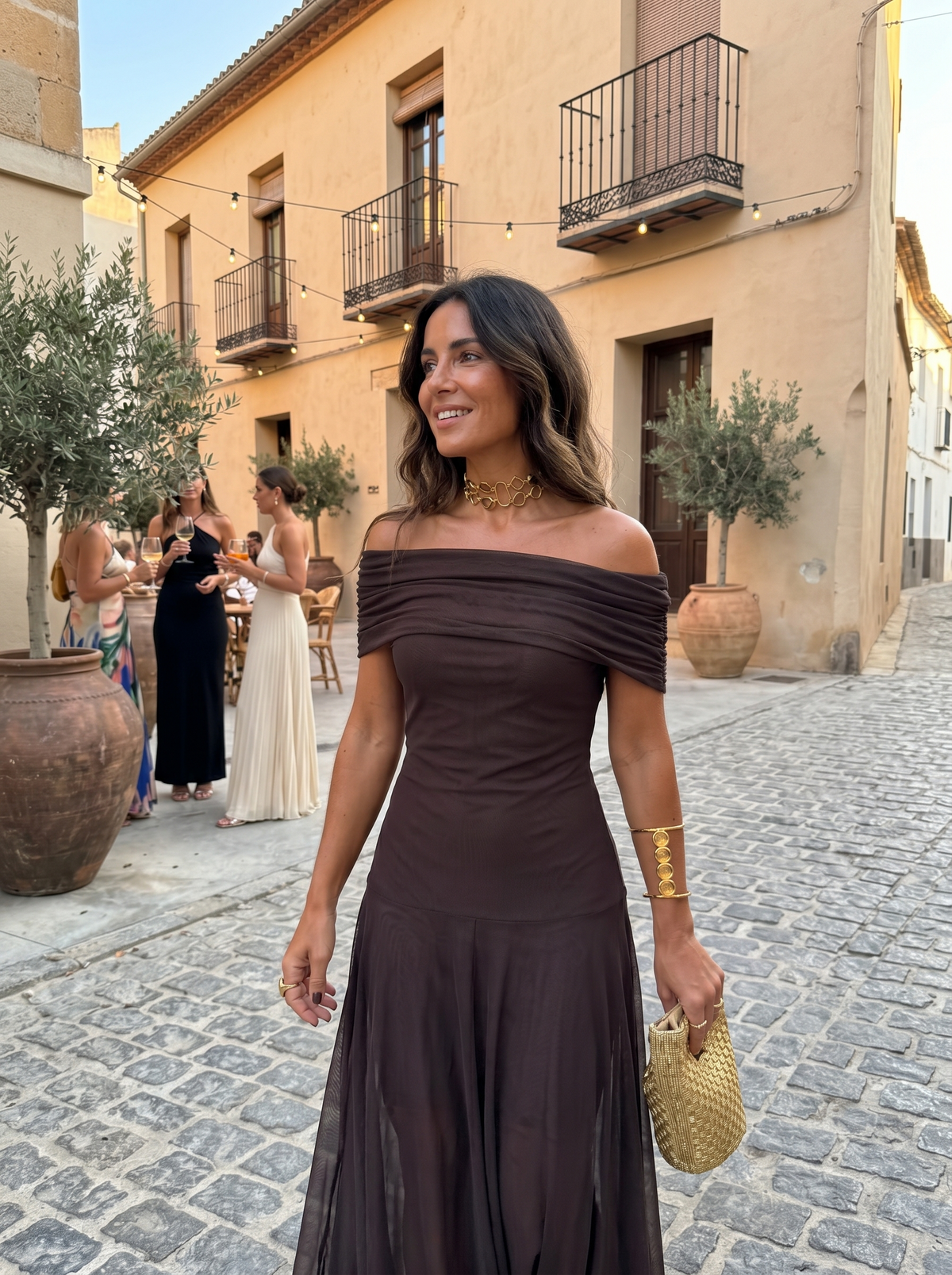 Thea | One-Shoulder-Maxikleid mit Print