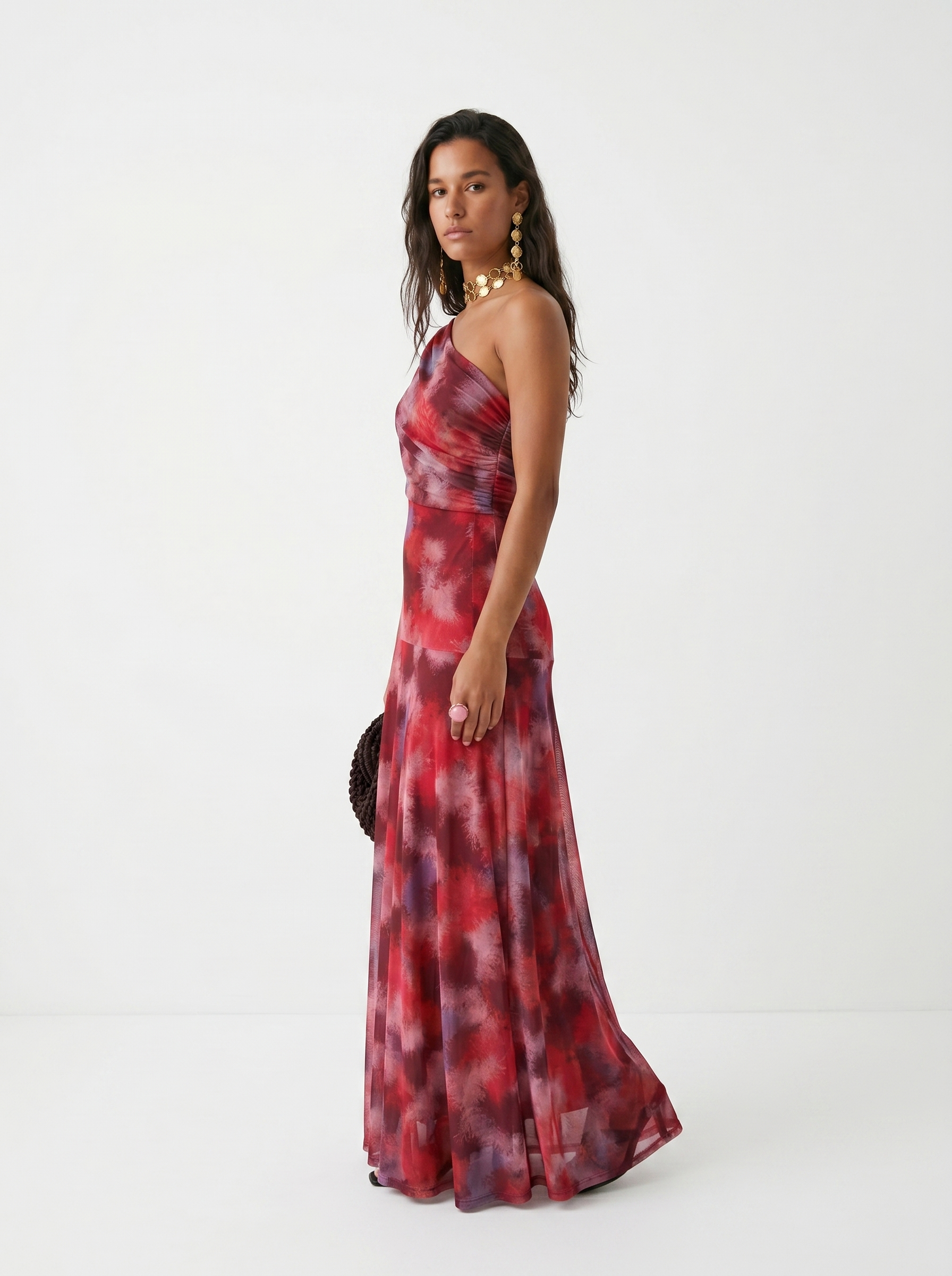 Thea | One-Shoulder-Maxikleid mit Print