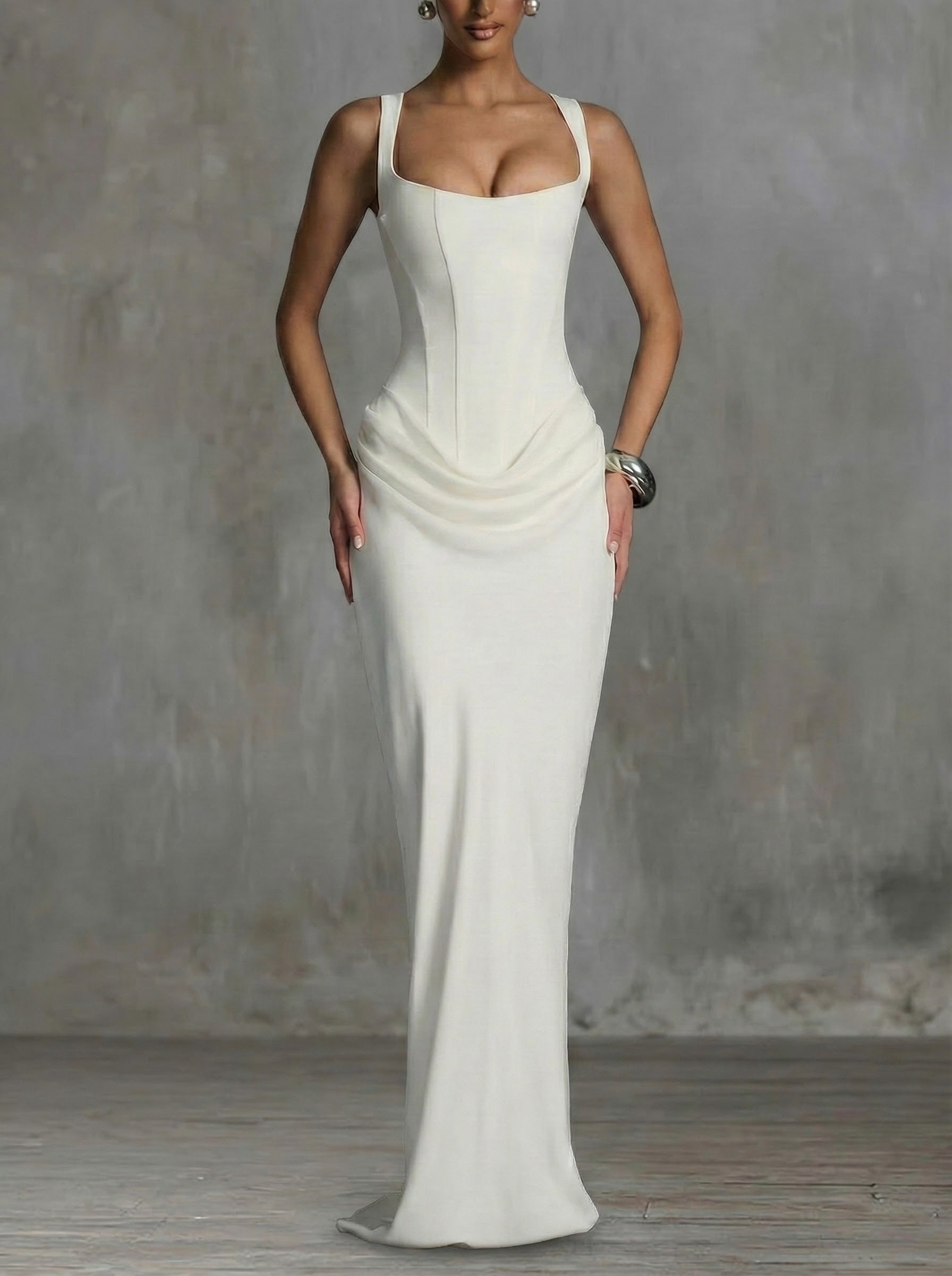 Éléonore | Maxikleid mit eckigem Ausschnitt