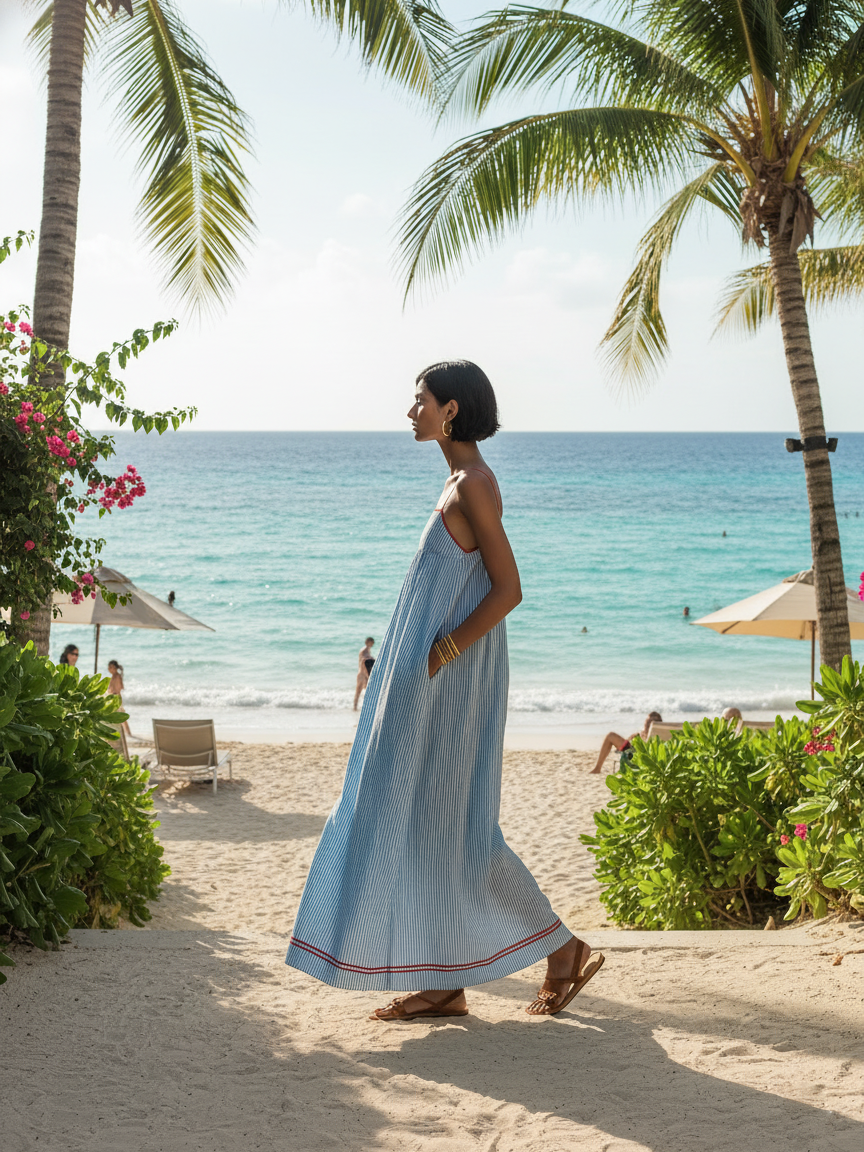 Petra | Gestreiftes Maxikleid