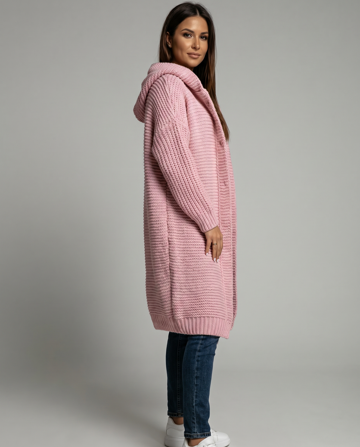 Oversize-Cardigan für Damen mit Kapuze