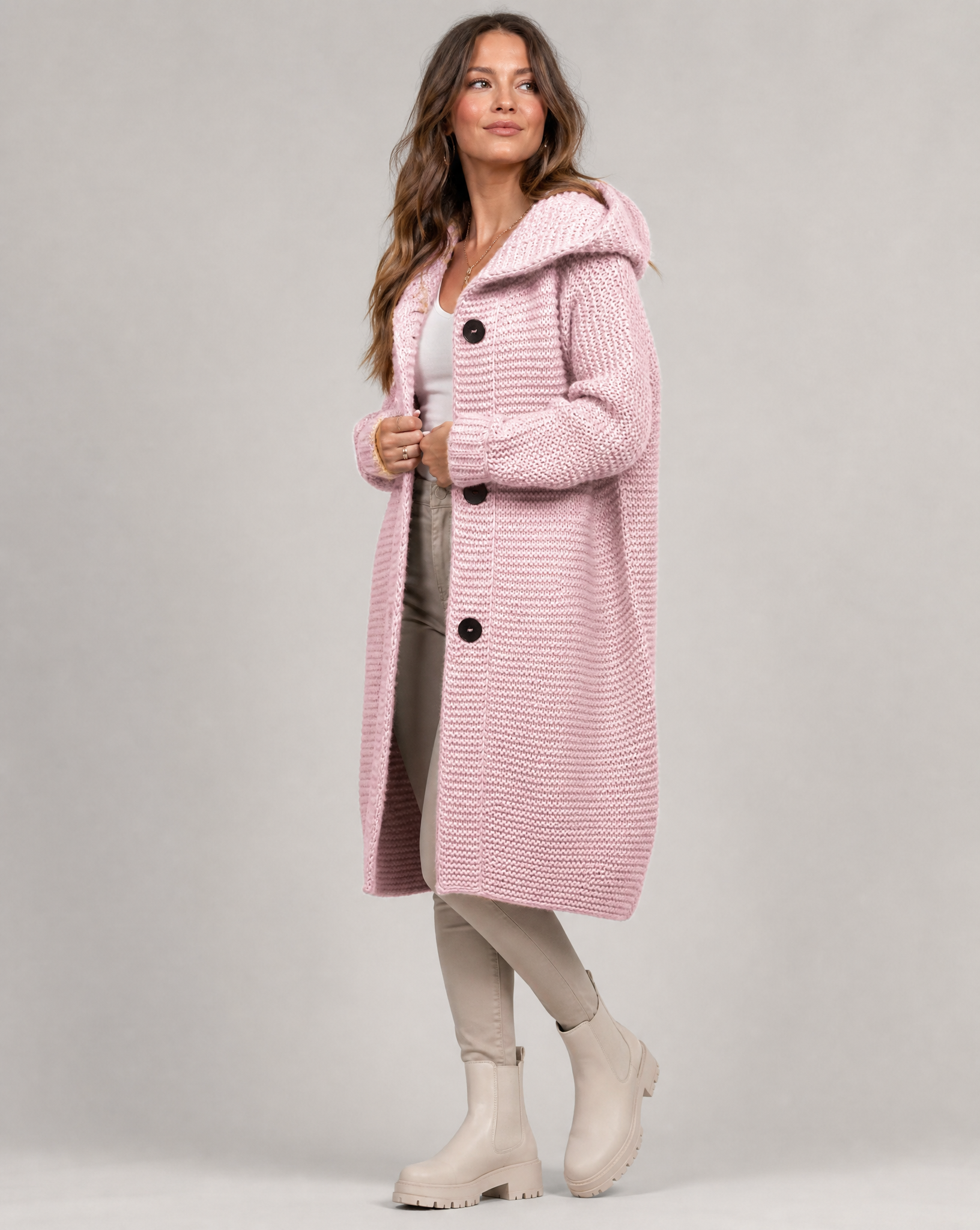 Oversize-Cardigan für Damen mit Kapuze