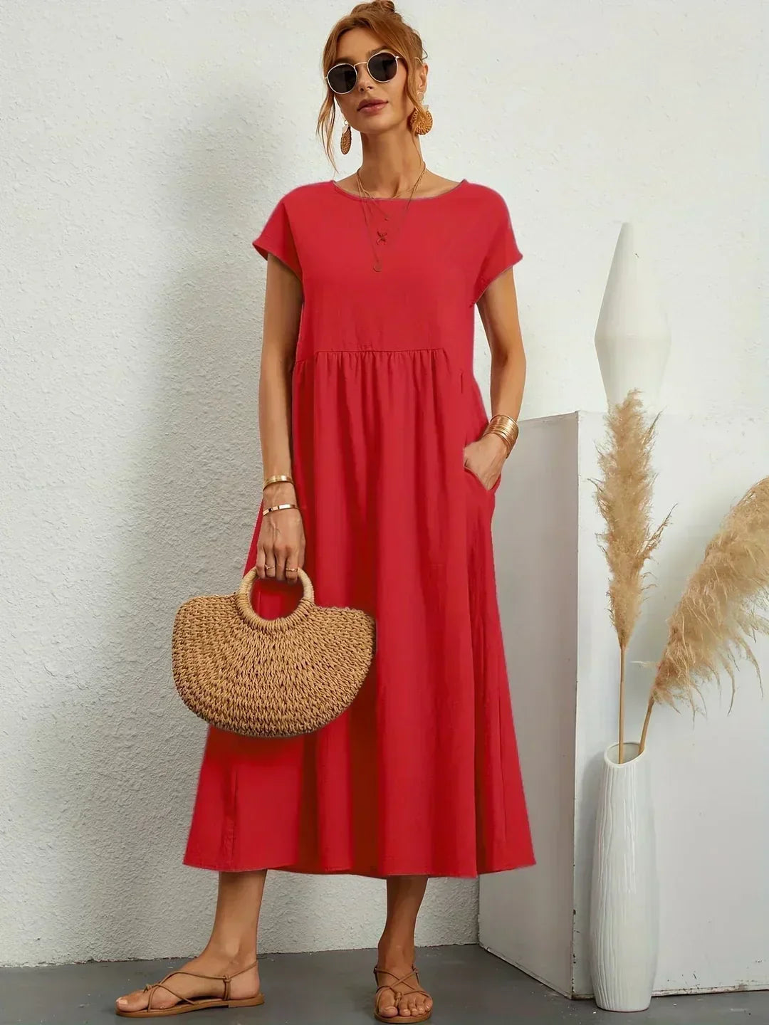 Ursina™ | Midikleid aus fließendem Stoff