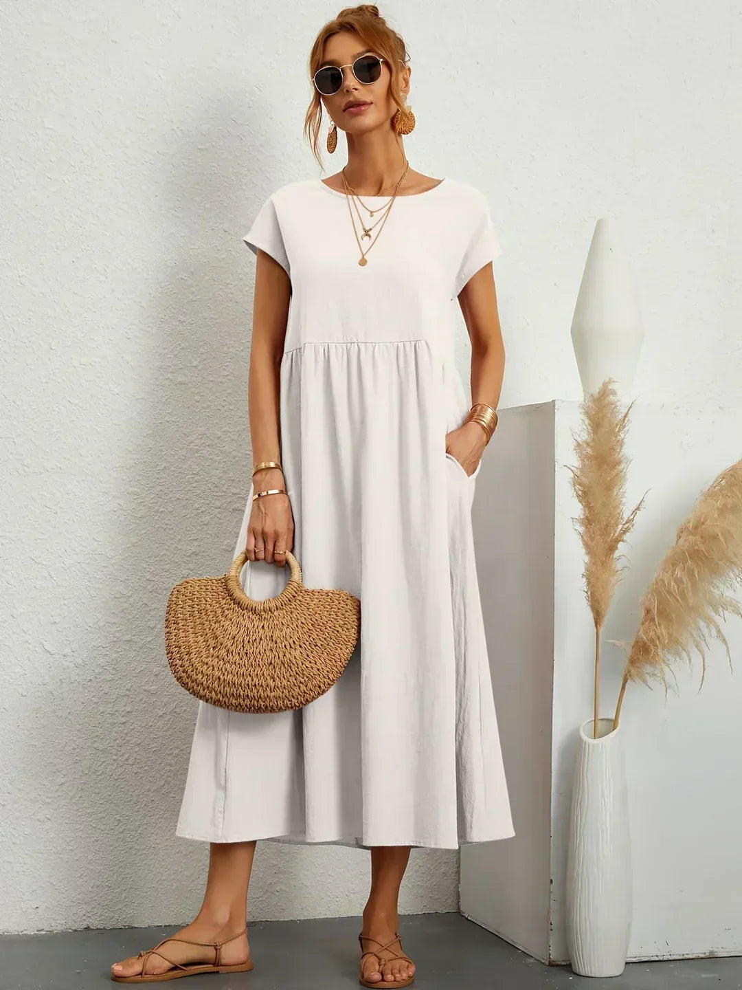 Ursina™ | Midikleid aus fließendem Stoff