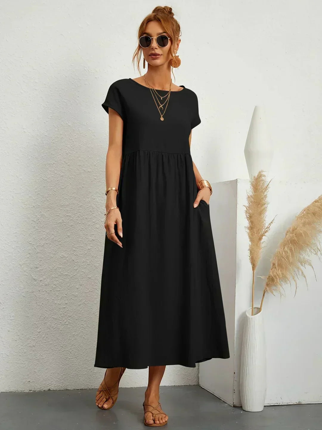 Ursina™ | Midikleid aus fließendem Stoff
