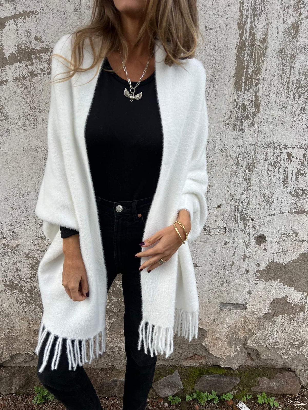Lange warme Strickcardigan für Damen