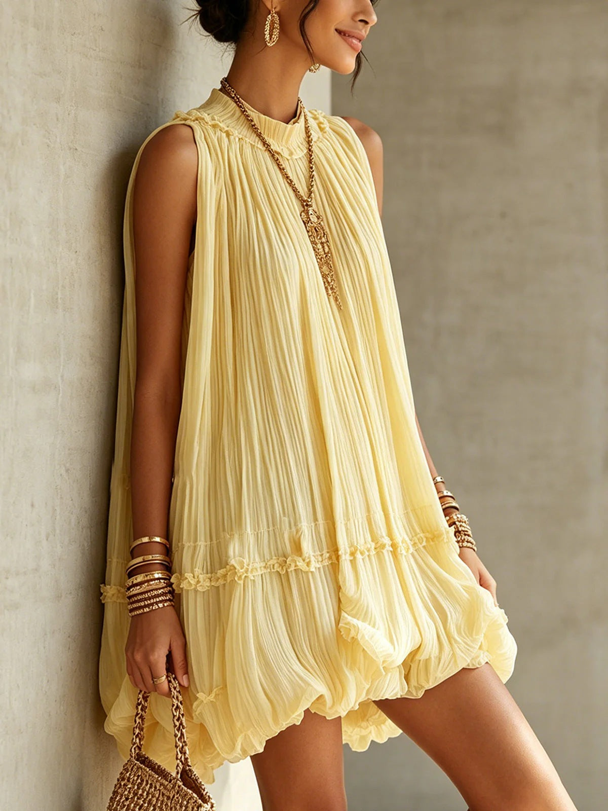 Camilla – Chiffon-Minikleid in Ballonform