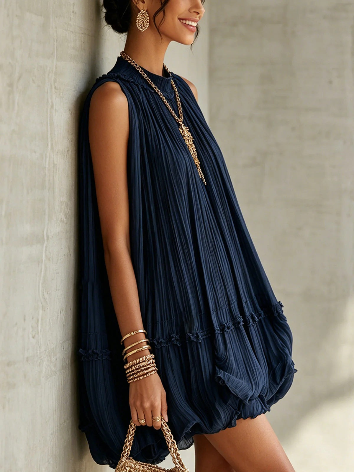 Camilla – Chiffon-Minikleid in Ballonform