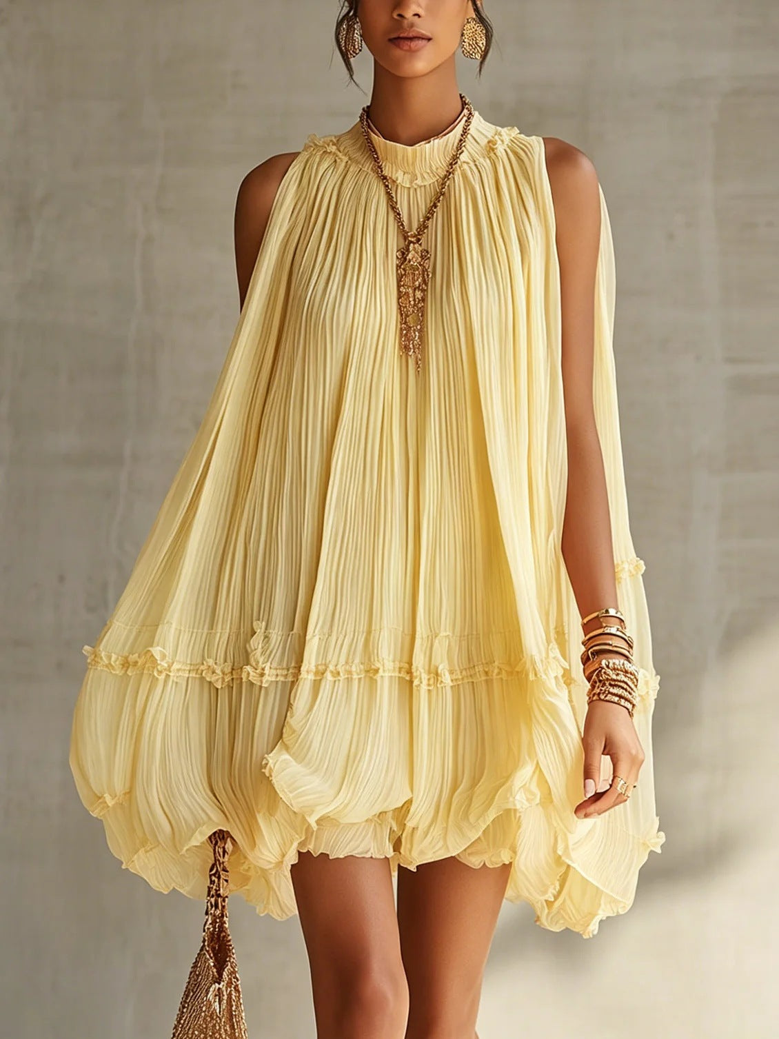 Camilla – Chiffon-Minikleid in Ballonform