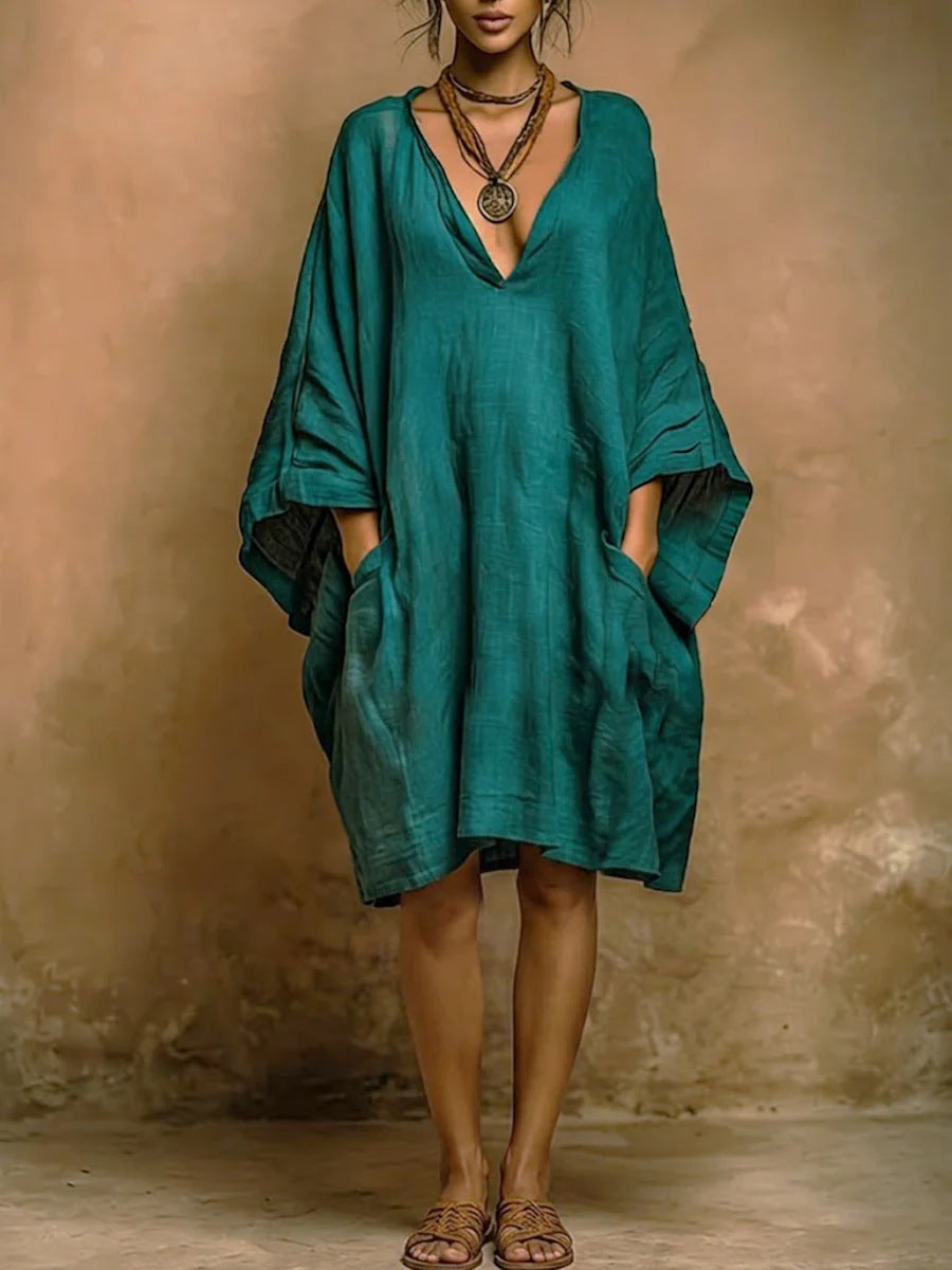 Cassienne – Oversize-Kleid mit tiefem V-Ausschnitt