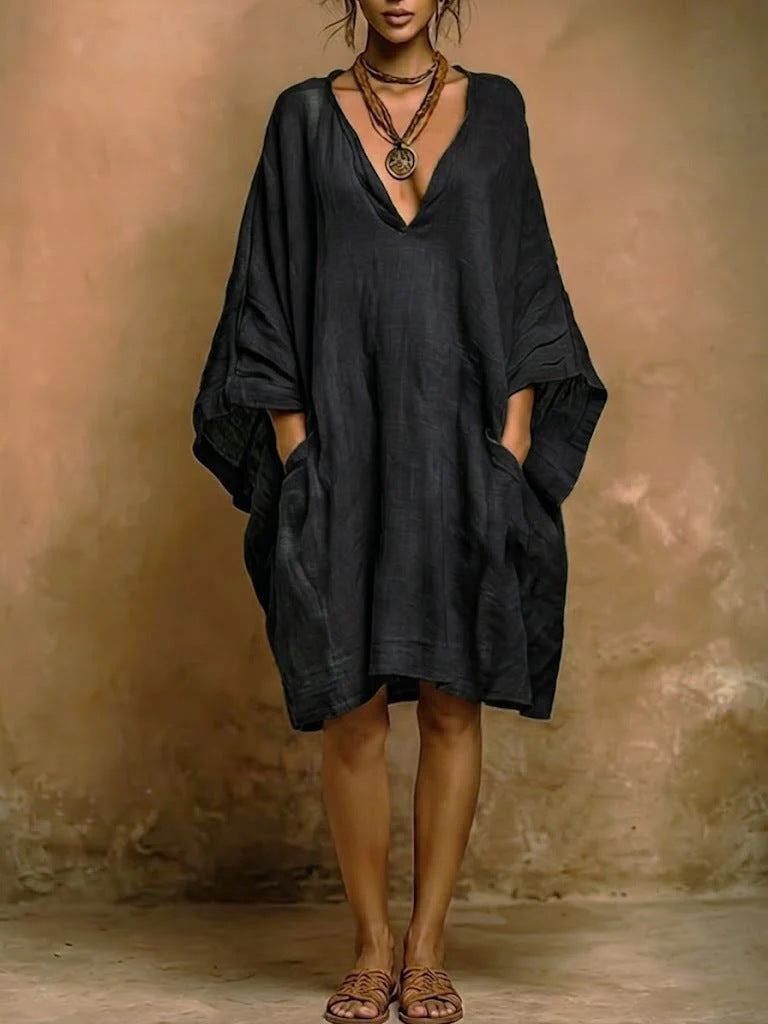 Cassienne – Oversize-Kleid mit tiefem V-Ausschnitt