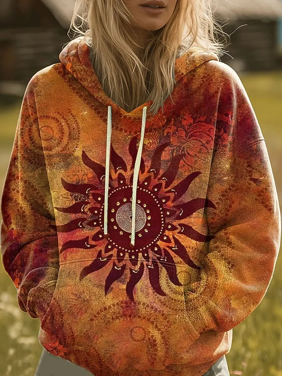 Brisenna | Regenbogen-Hoodie mit Sunburst-Print