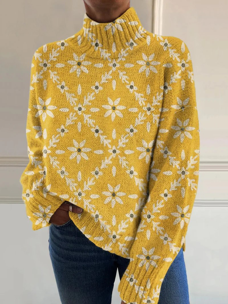 Georgia | Rollkragenpullover mit Vintage-Farbblöcken