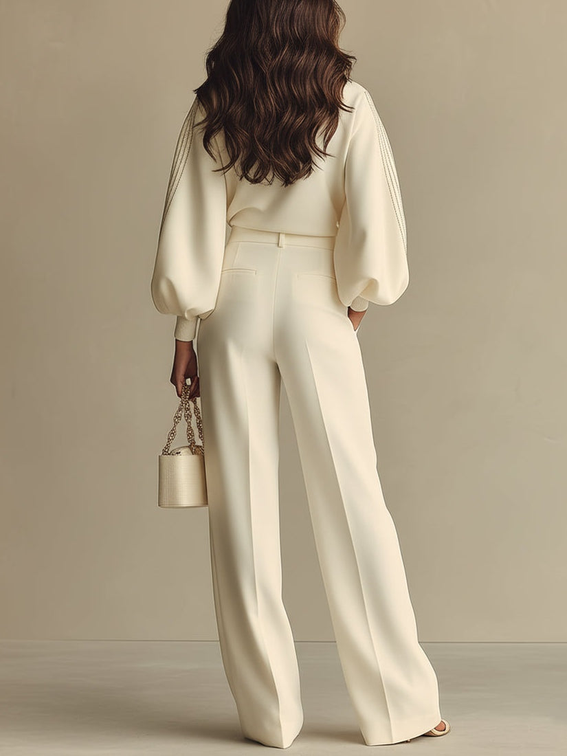 Hannah | Geripptes Set mit weiter Hose