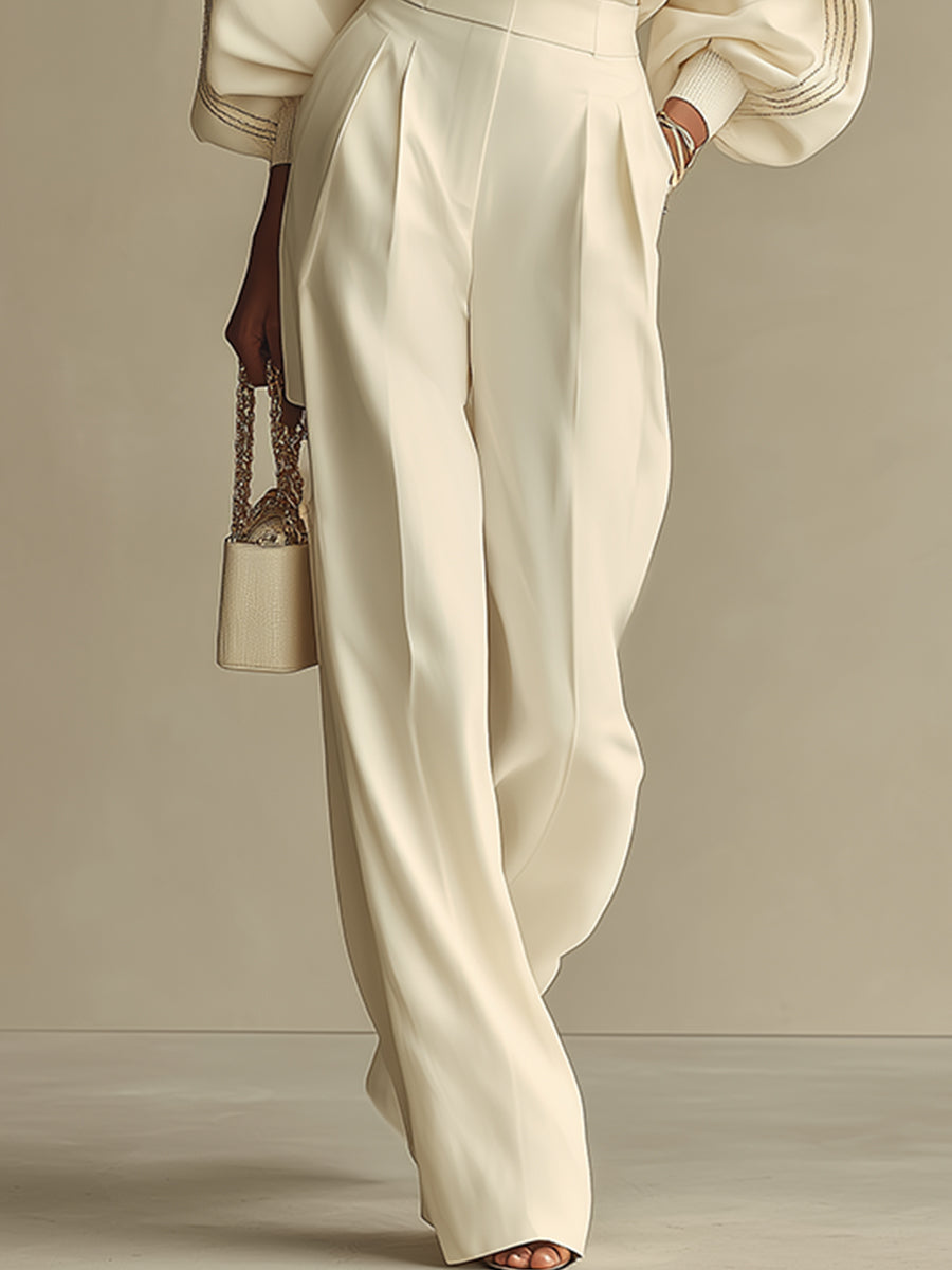 Hannah | Geripptes Set mit weiter Hose