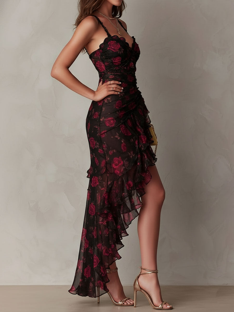 Selena – Geblümtes Kleid mit Rüschen