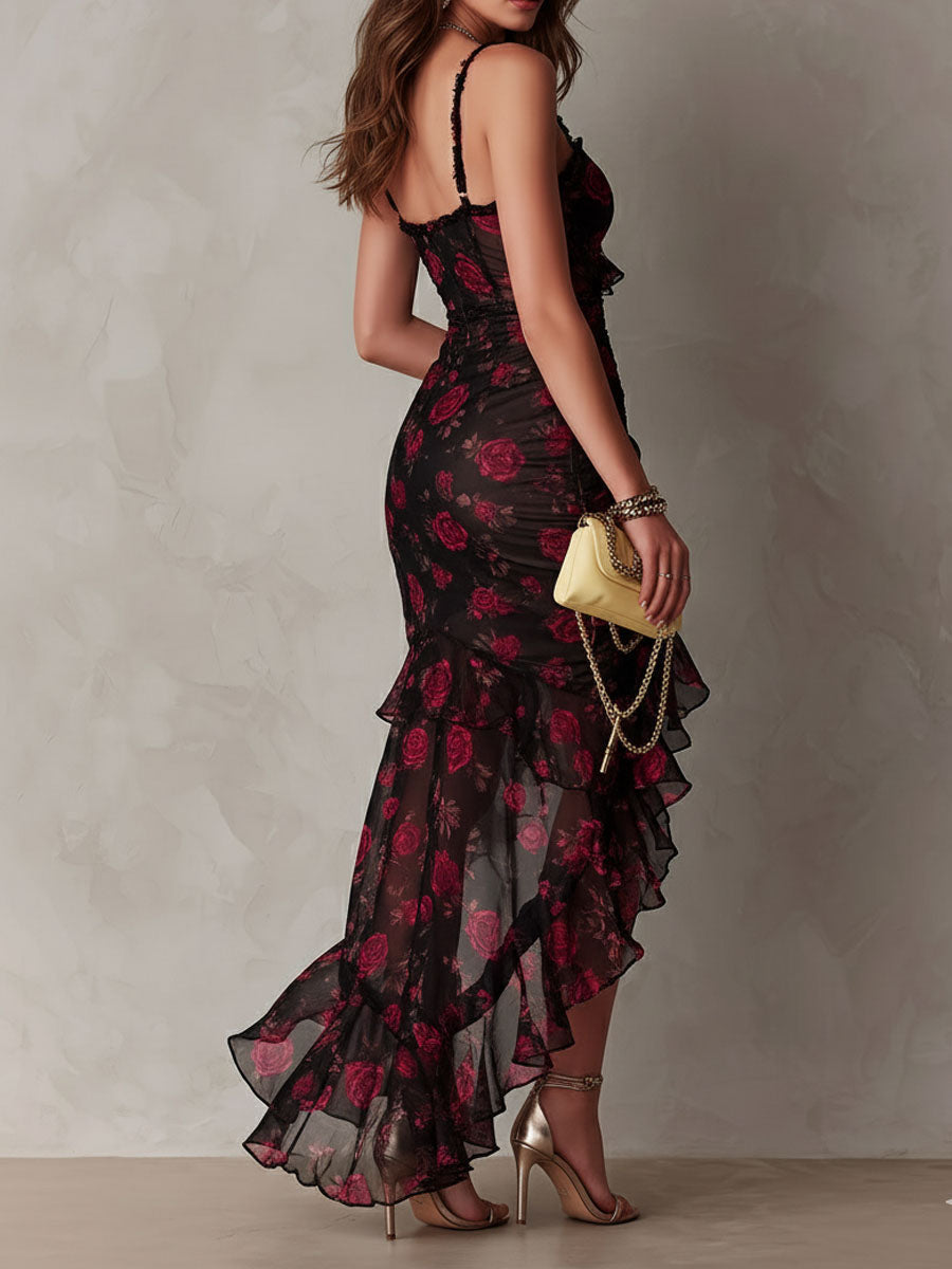 Selena – Geblümtes Kleid mit Rüschen
