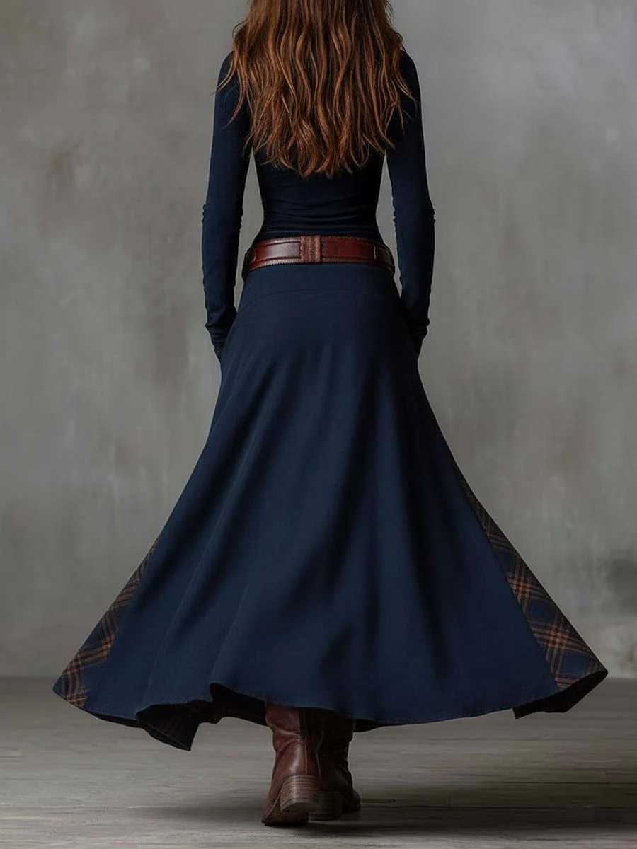 HELENA IVY | WINTERNACHT-WILDLEDER-MAXIKLEID MIT GÜRTEL