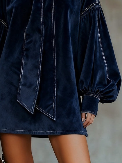 Tiphaine | Samt-Minikleid mit Schleife
