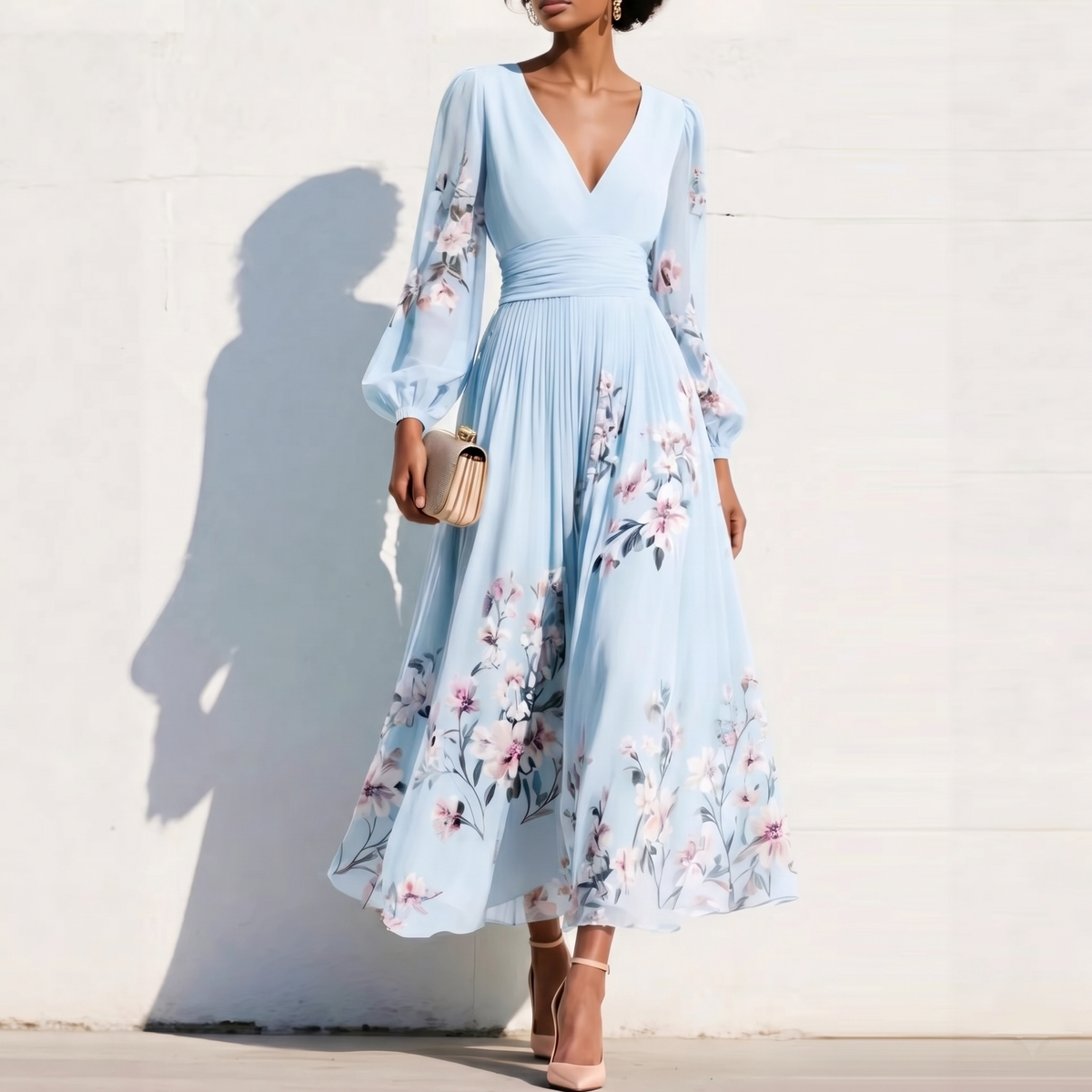Emmeline | Midikleid mit Puffärmeln