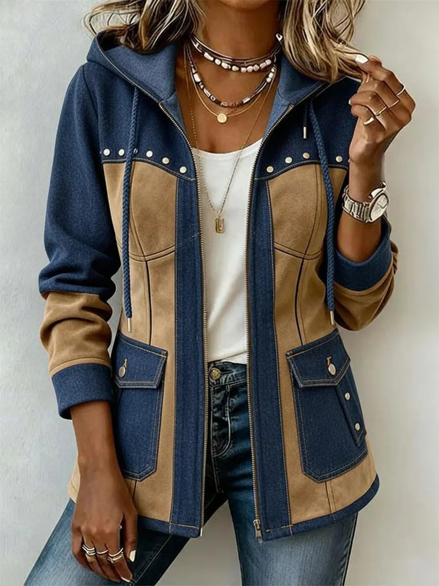 Lena – Patchwork-Jacke mit Kapuze