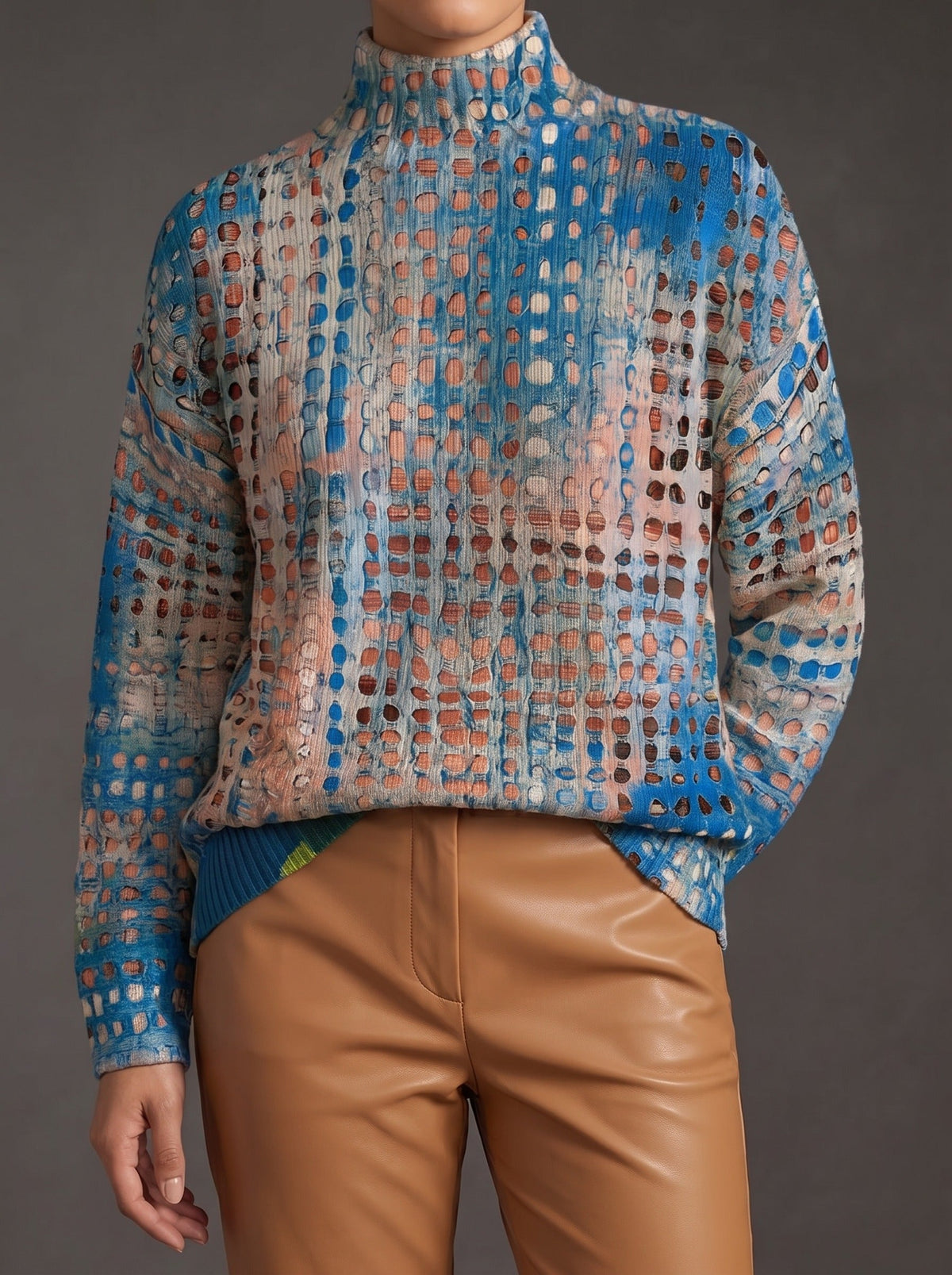 Havilah™ | Indigo-Gitter-Rollkragenpullover