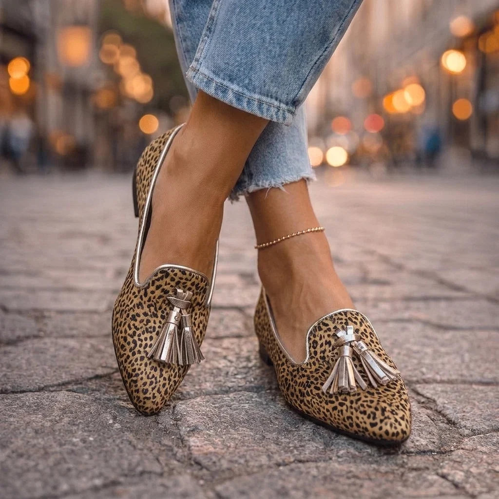 Dalia Loafer mit Quasten und Animalprint