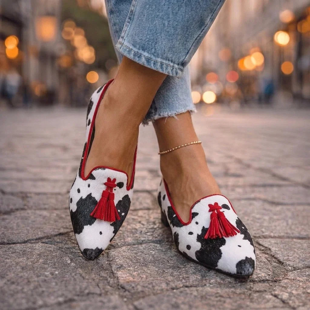 Dalia Loafer mit Quasten und Animalprint