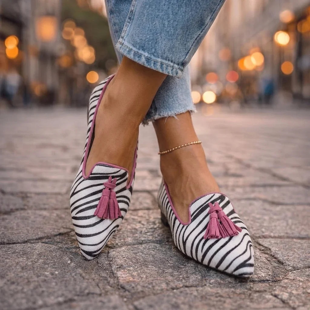 Dalia Loafer mit Quasten und Animalprint