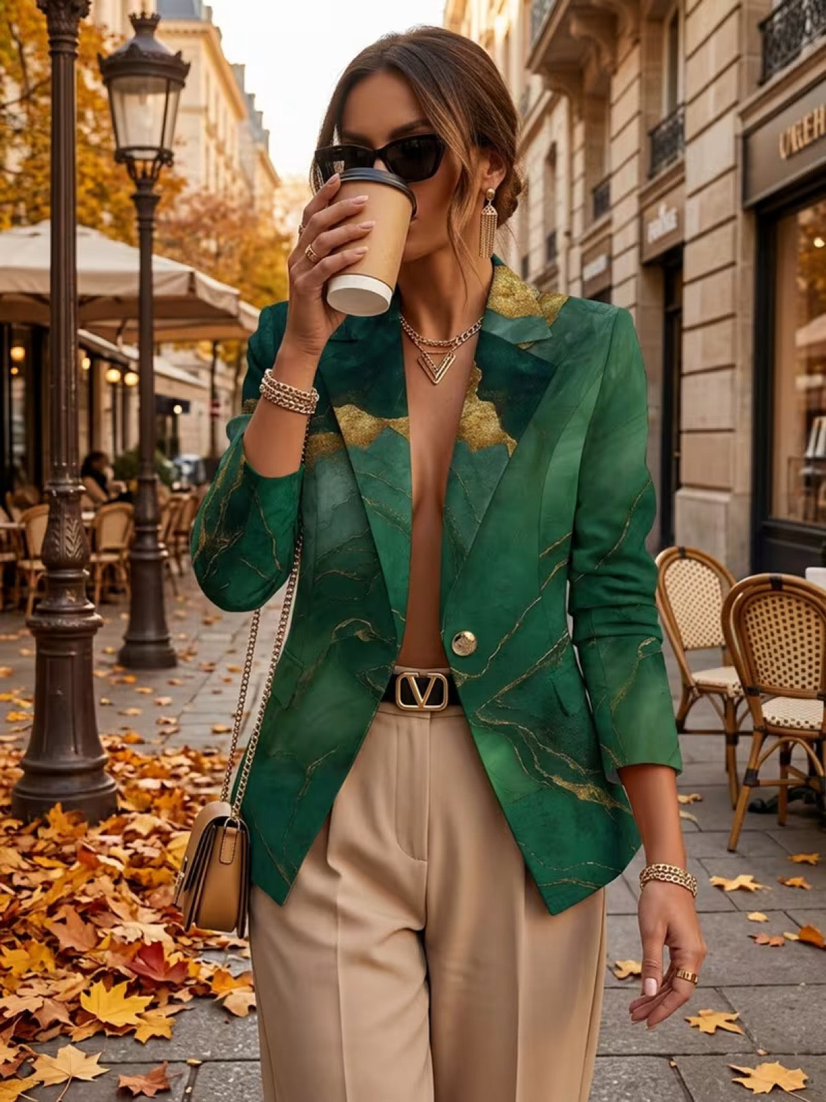 Emmaline | Taillierter Blazer mit Marmoreffekt