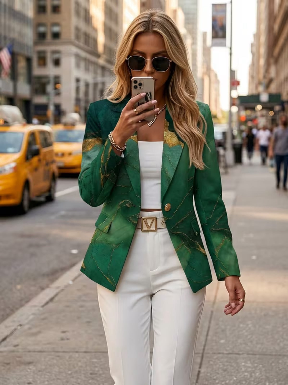 Emmaline | Taillierter Blazer mit Marmoreffekt