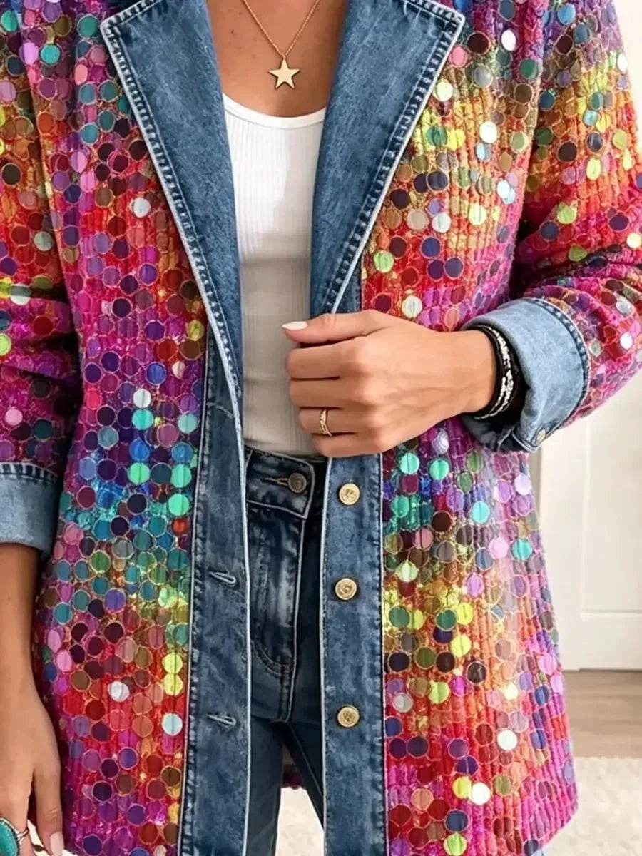 Eleanor | Retro-Jacke mit glänzendem Paillettenmuster