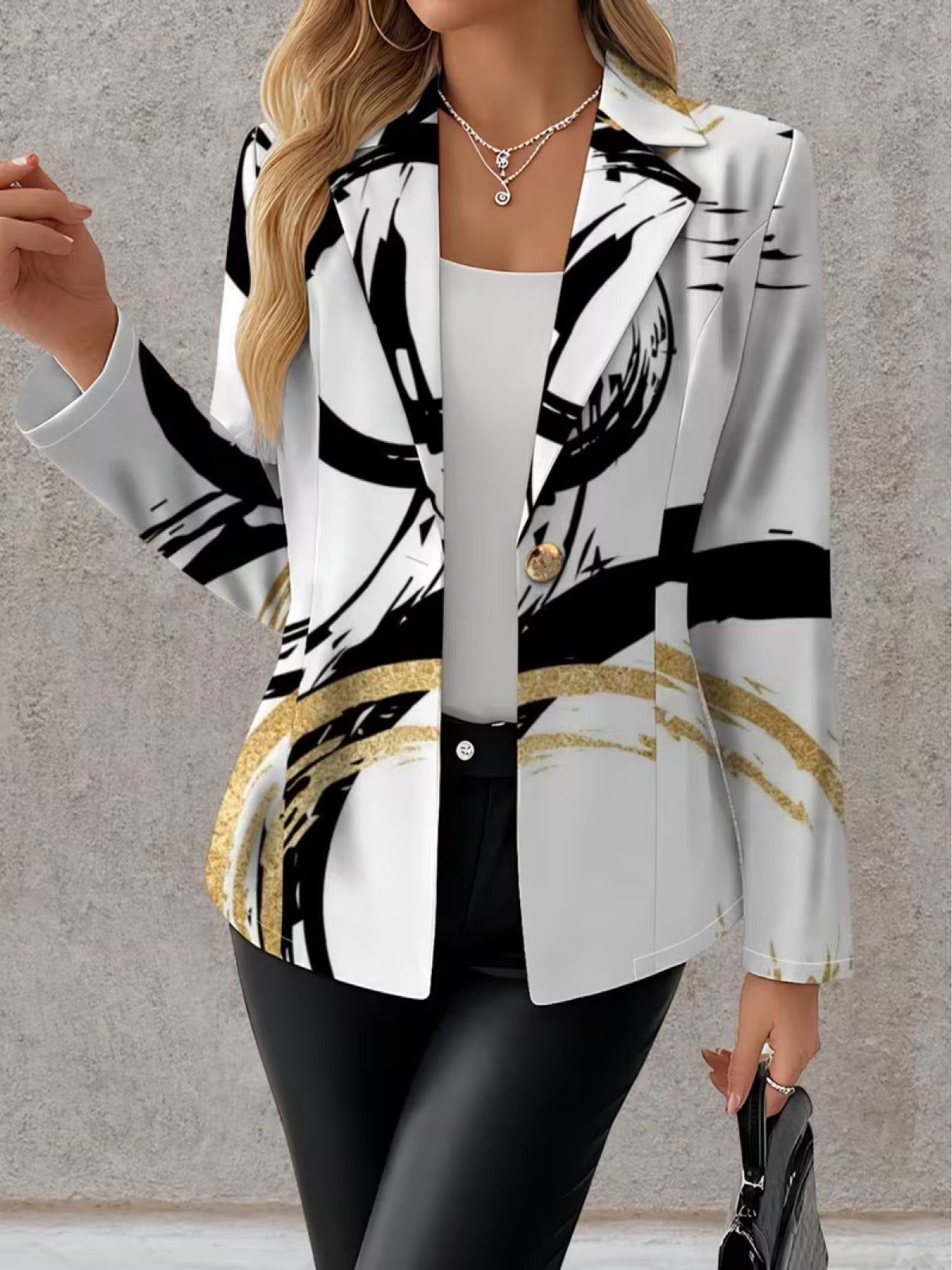 Lavinia | Blazer mit abstrakten Pinselstrichen