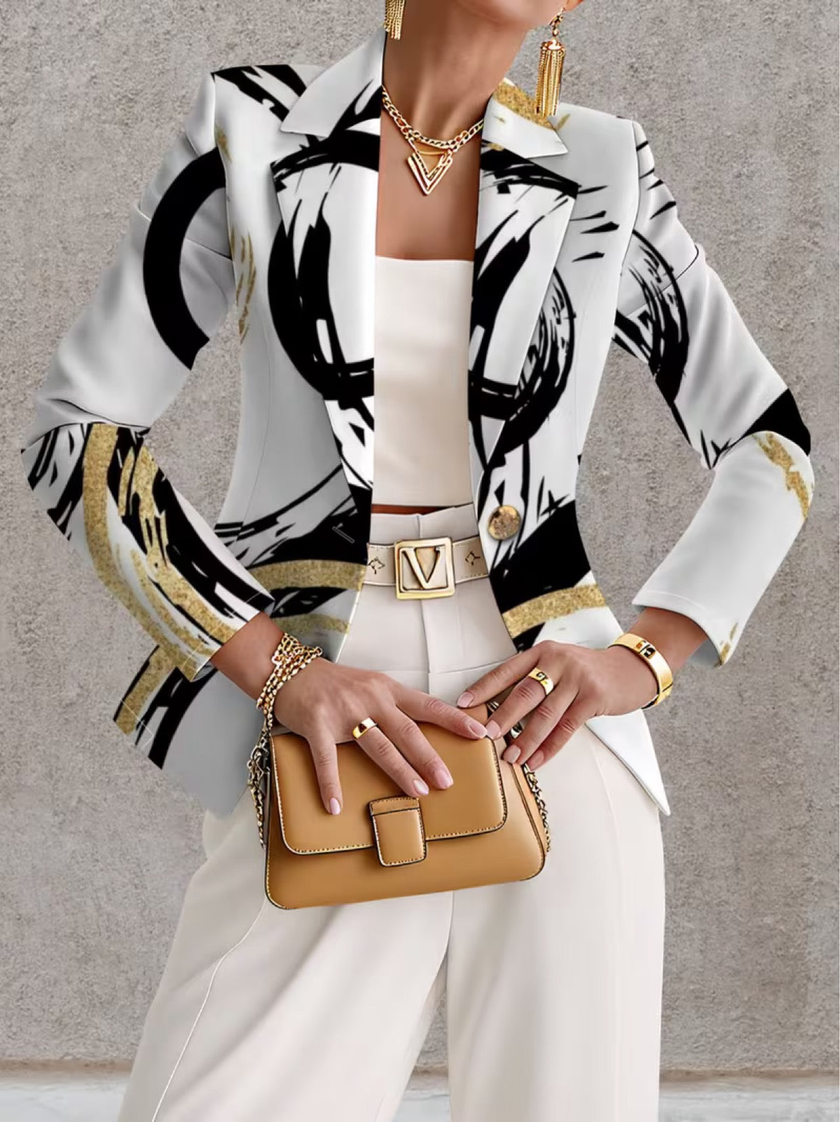 Lavinia | Blazer mit abstrakten Pinselstrichen