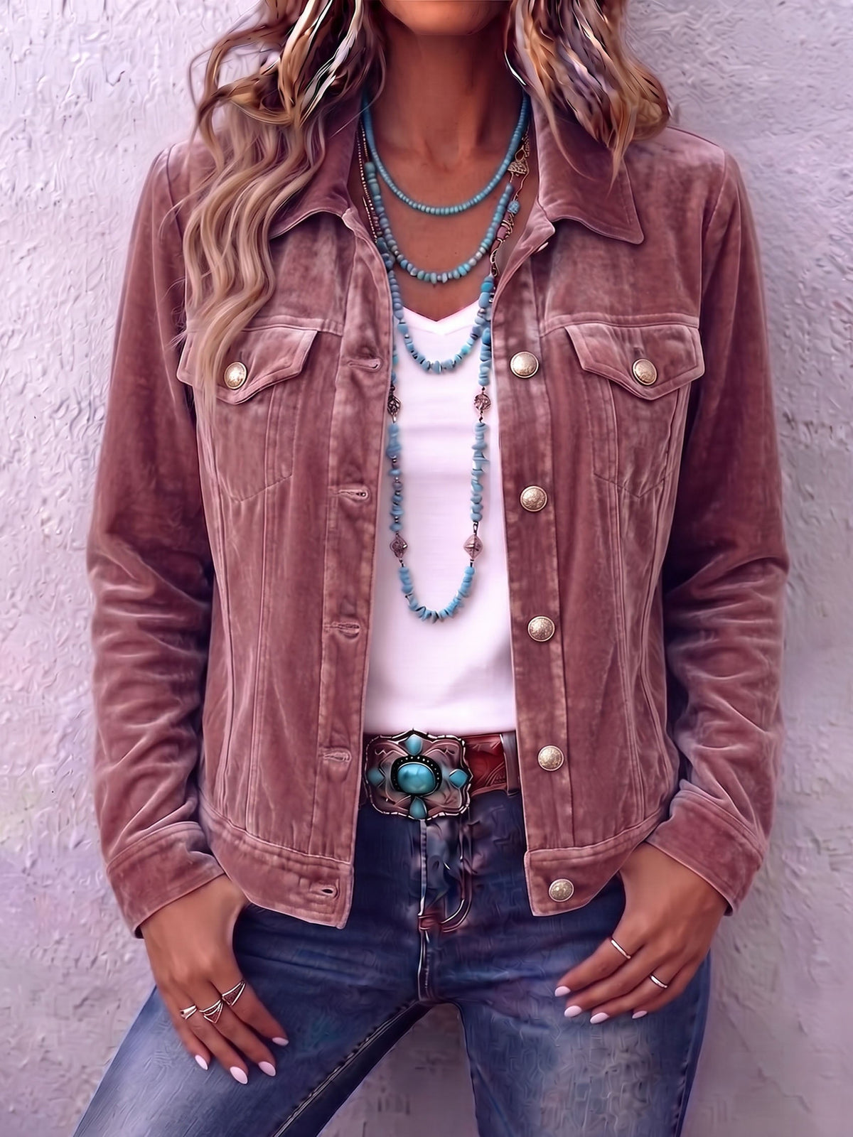 Dianne | Samtige Boho-Jacke im Vintage-Stil