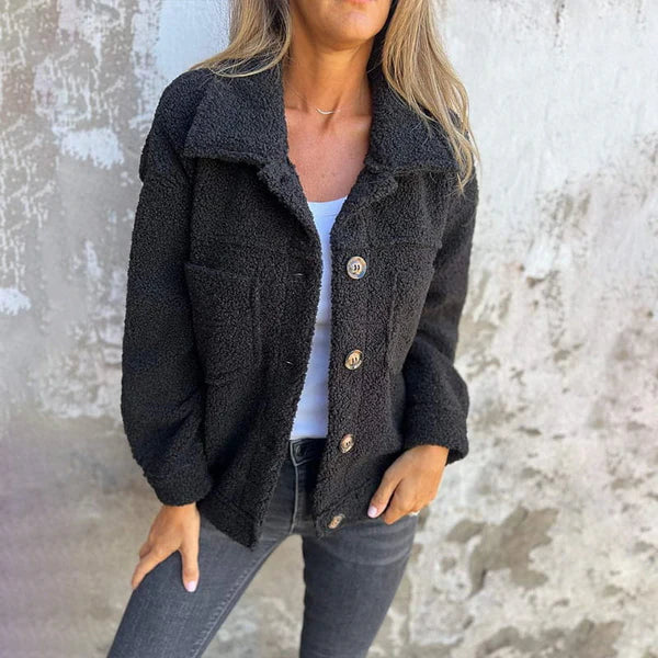 Dion™ - Kurze Wolljacke mit Revers
