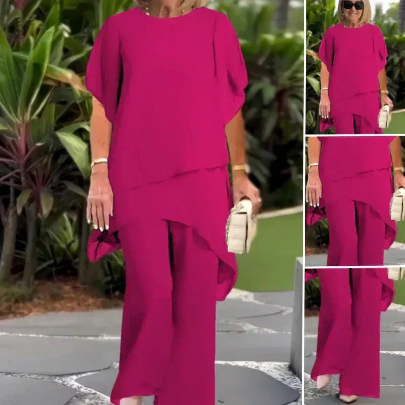 Harper | Elegantes asymmetrisches Set aus Top und Hose