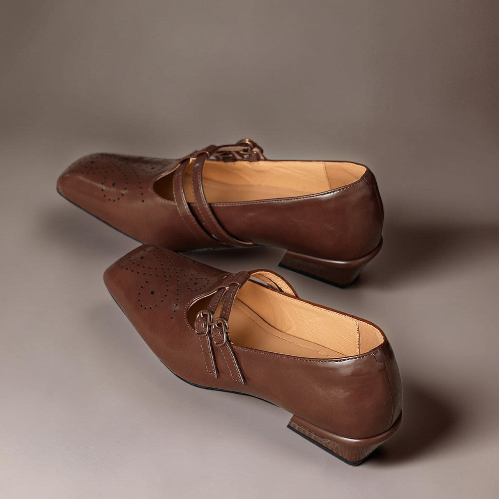 Rikke | Elegante Mary-Jane-Schuhe aus Leder mit Doppelriemen