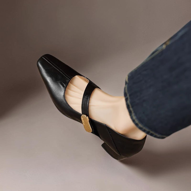 Else | Elegante Mary-Jane-Schuhe mit goldfarbener Schnalle