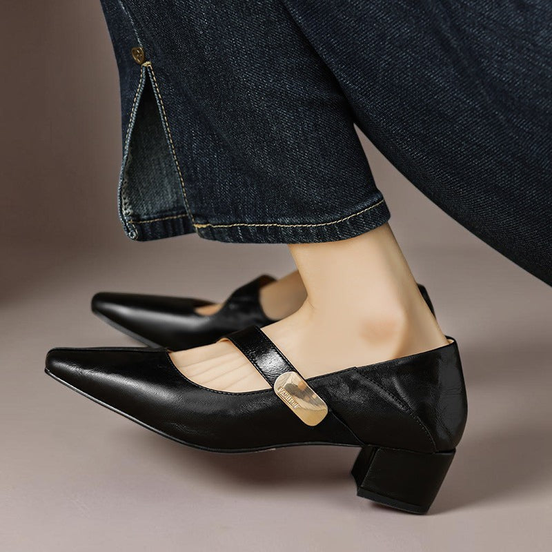 Else | Elegante Mary-Jane-Schuhe mit goldfarbener Schnalle