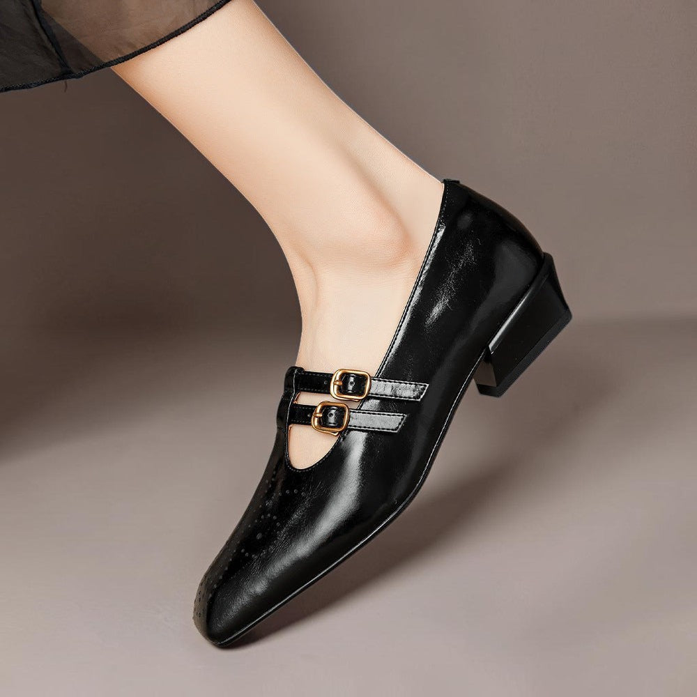 Rikke | Elegante Mary-Jane-Schuhe aus Leder mit Doppelriemen