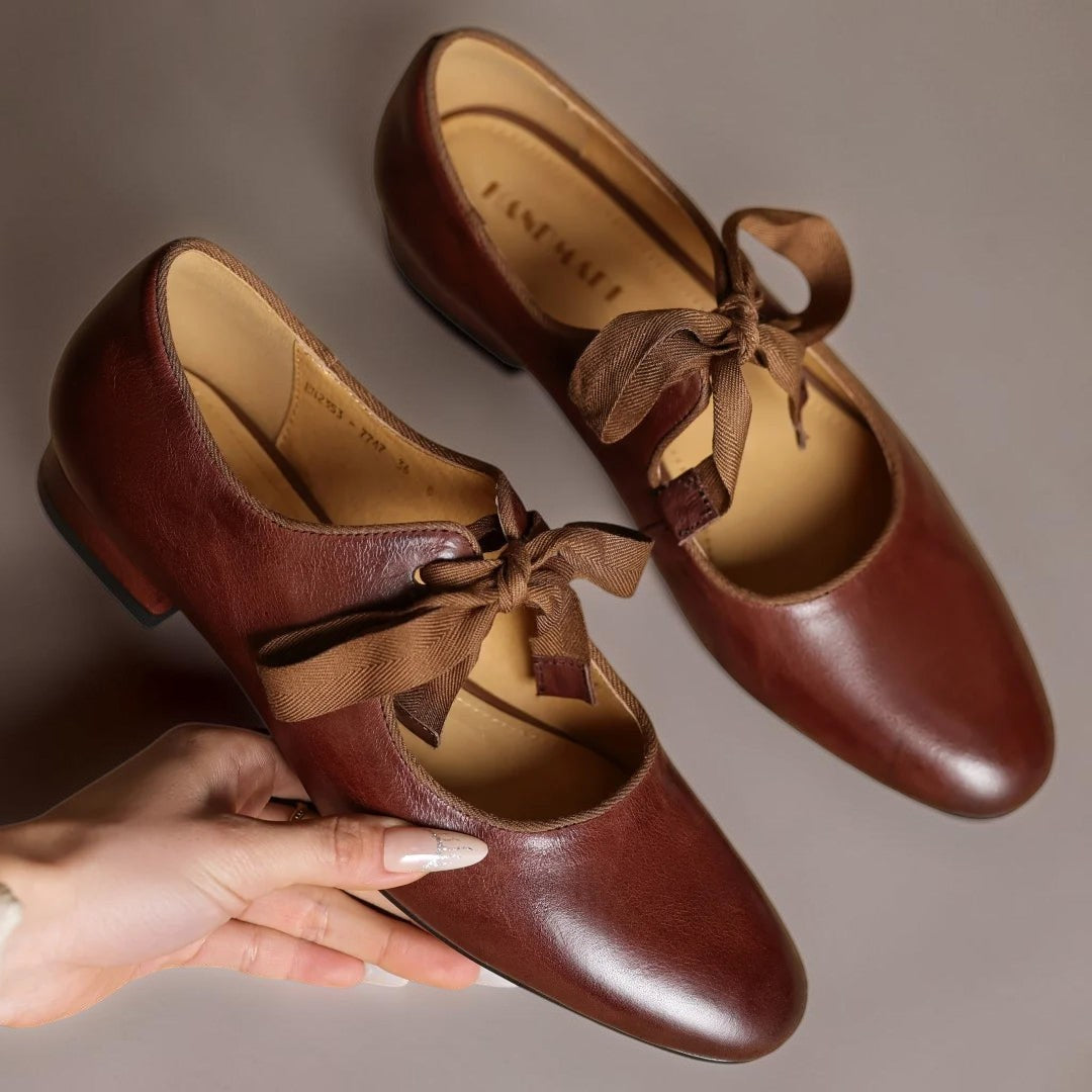 Vibeke | Weiche Leder-Ballerinas mit Schleife