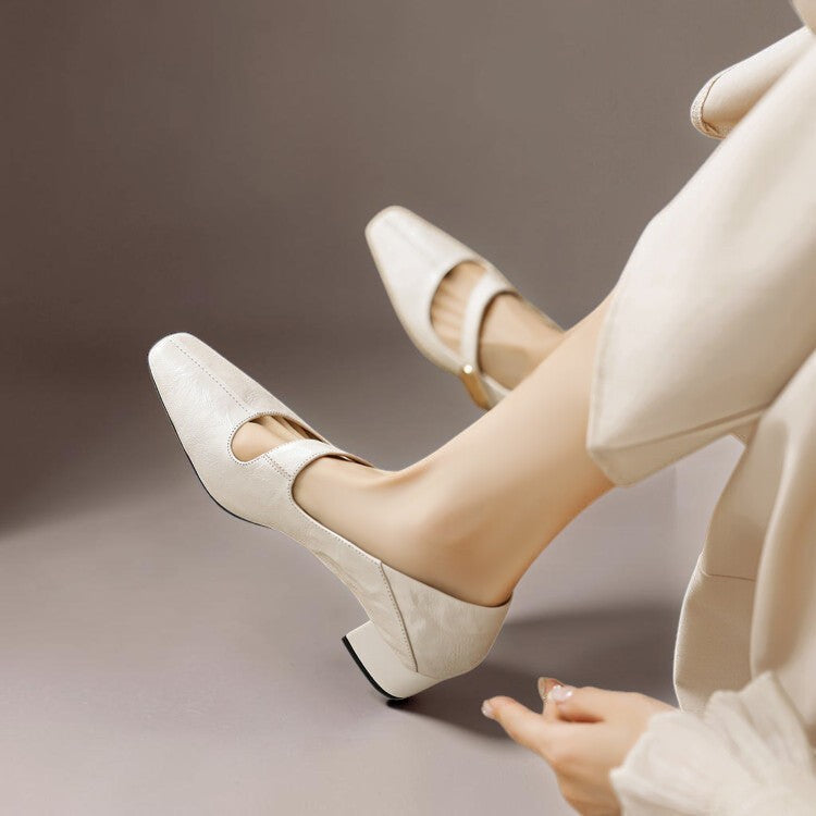 Else | Elegante Mary-Jane-Schuhe mit goldfarbener Schnalle
