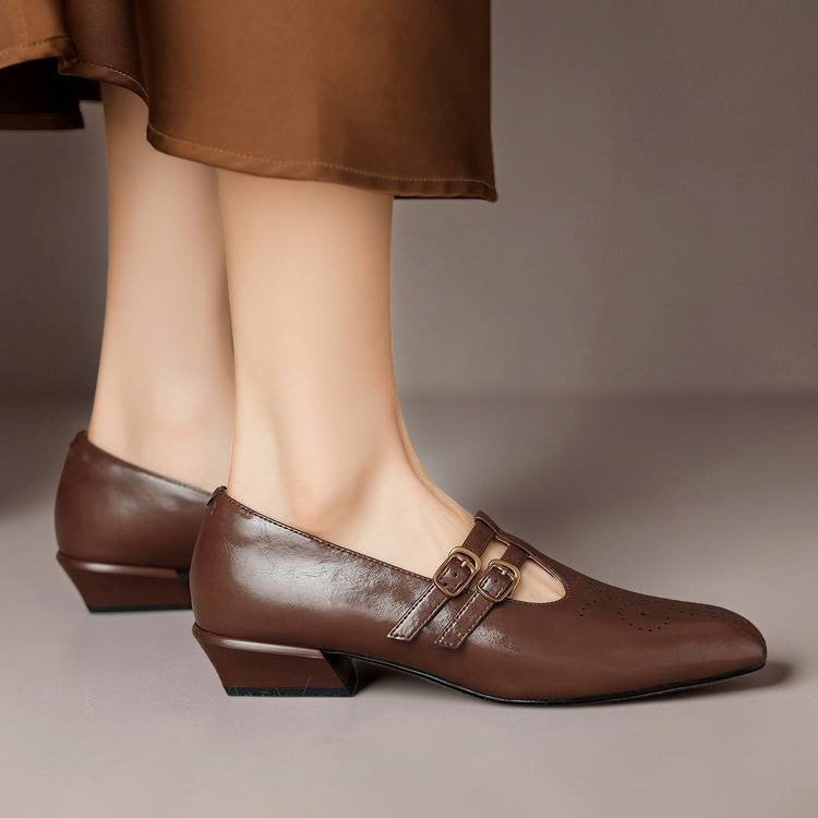 Rikke | Elegante Mary-Jane-Schuhe aus Leder mit Doppelriemen