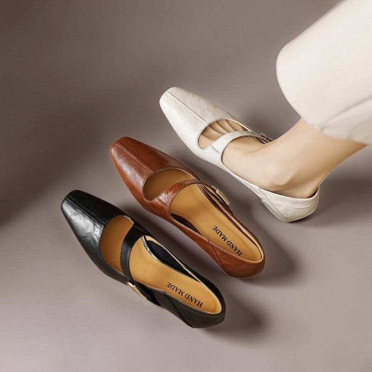 Else | Elegante Mary-Jane-Schuhe mit goldfarbener Schnalle