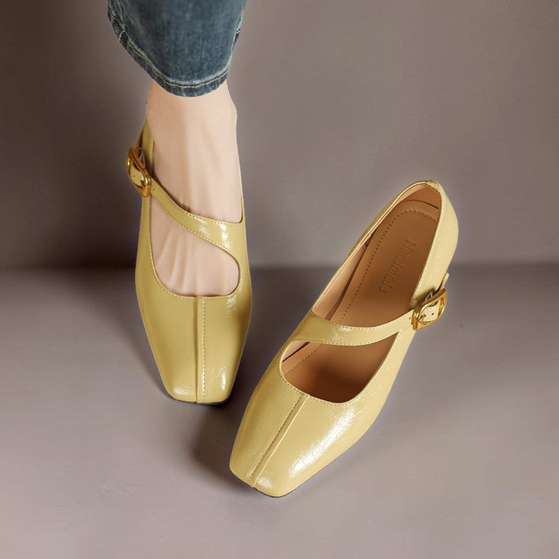 Lone | Mary-Jane-Schuhe aus Echtleder mit eckiger Spitze