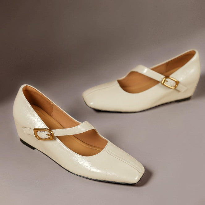Lone | Mary-Jane-Schuhe aus Echtleder mit eckiger Spitze
