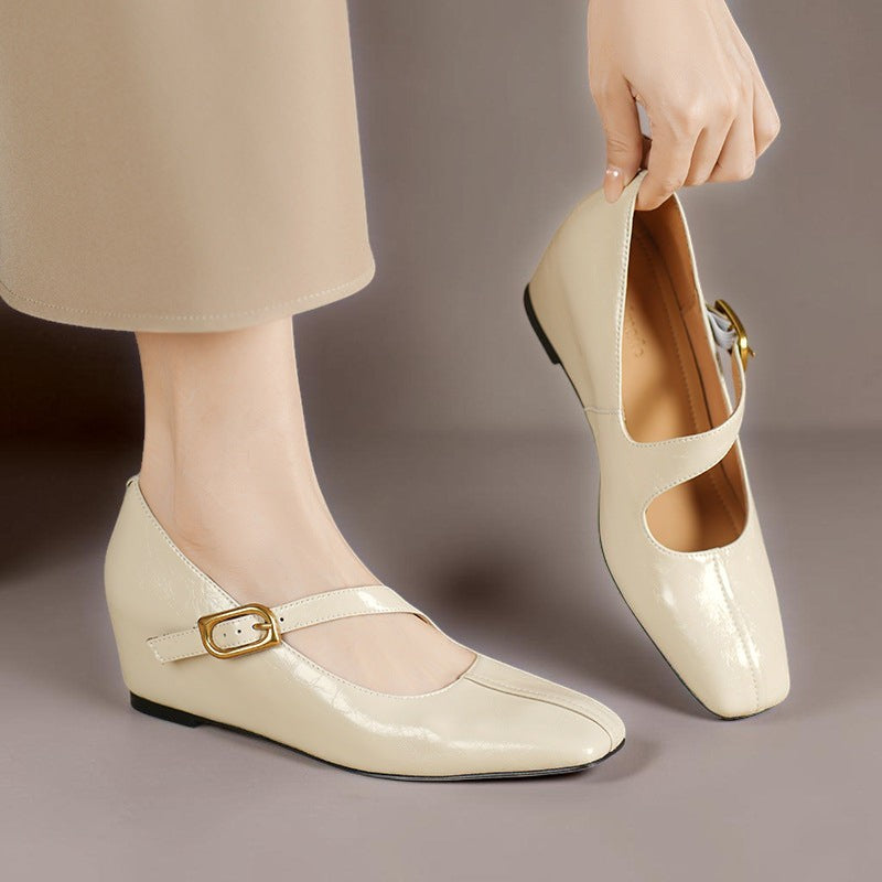 Lone | Mary-Jane-Schuhe aus Echtleder mit eckiger Spitze