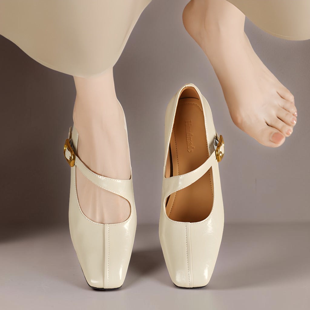 Lone | Mary-Jane-Schuhe aus Echtleder mit eckiger Spitze
